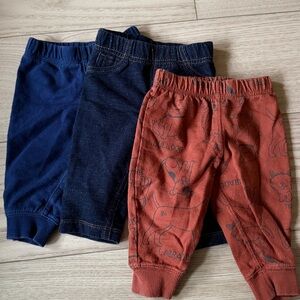 Set of Three Baby Pants - Navy, Denim, Rust